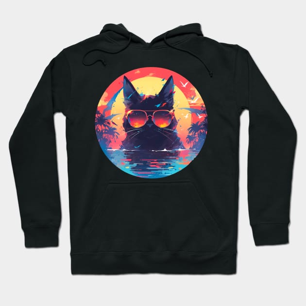 Cat in sunglasses, summer Hoodie by NemfisArt